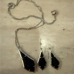Kendra Scott Silver and Navy blue Jewelry Set